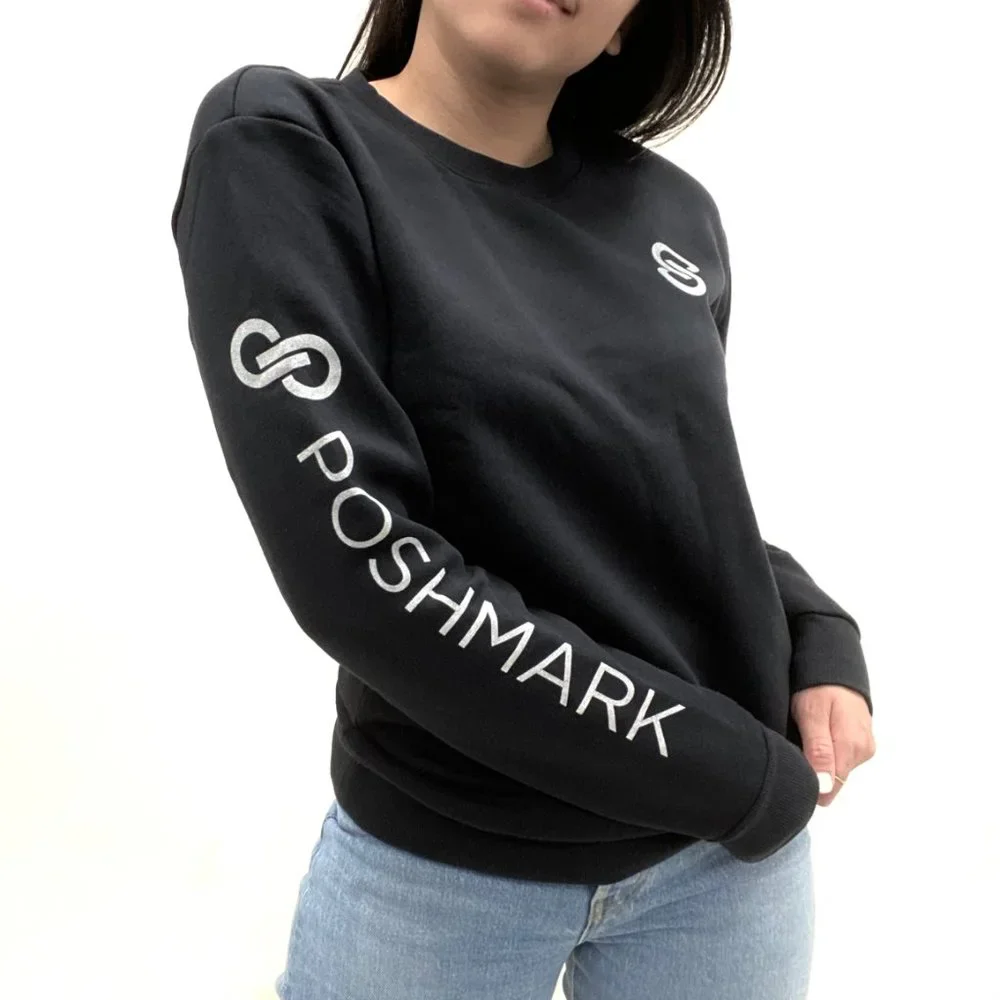 Poshmark Crewneck Sweatshirt PML1 Black and White - Picture 1 of 5